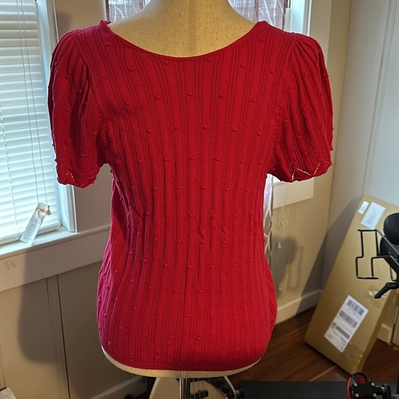 Bright pink Sezane short sleeved cardigan, M - Picture 4 of 6